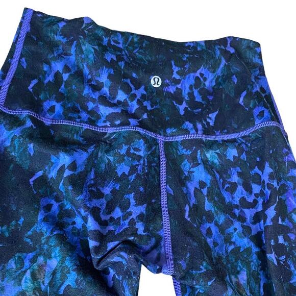 Lululemon Wunder Under Pant Roll Down Floral Sport Backdrop Iris Flower size 6 - Picture 5 of 10